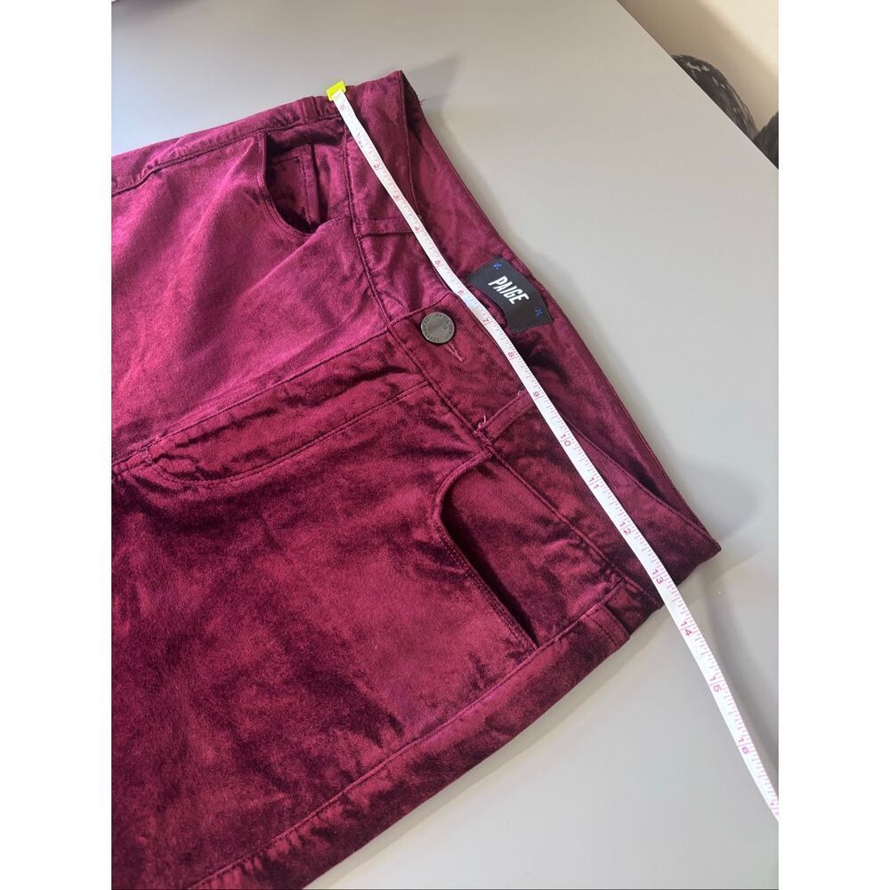 Paige Colette Crop Flare Velvet Pant Dark Oxblood Size 27 — image 8 of 8